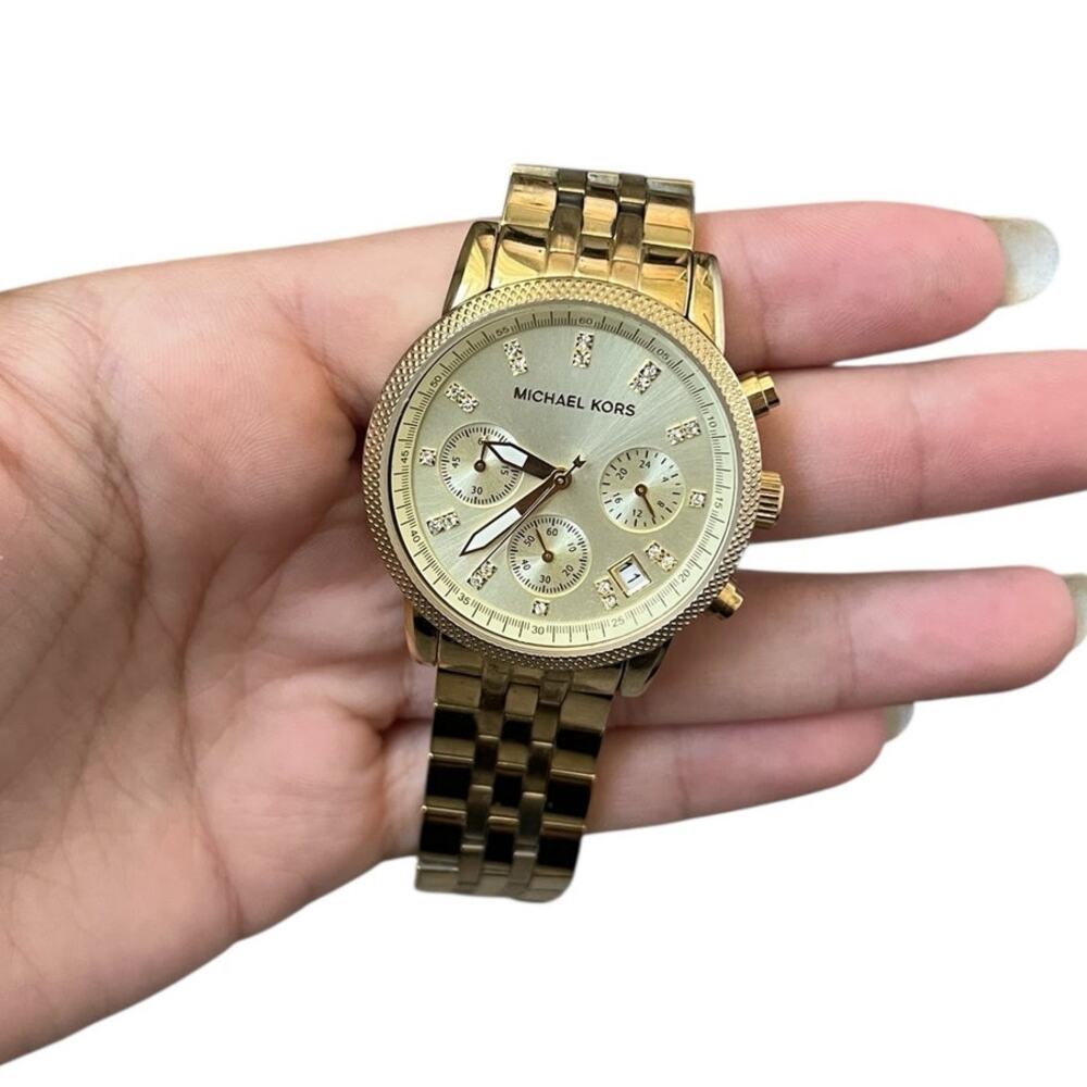 Michael Kors Gold Tone Chronograph Bracelet Watch